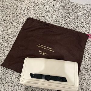 Kate Spade Ivory Clutch with Black Accent